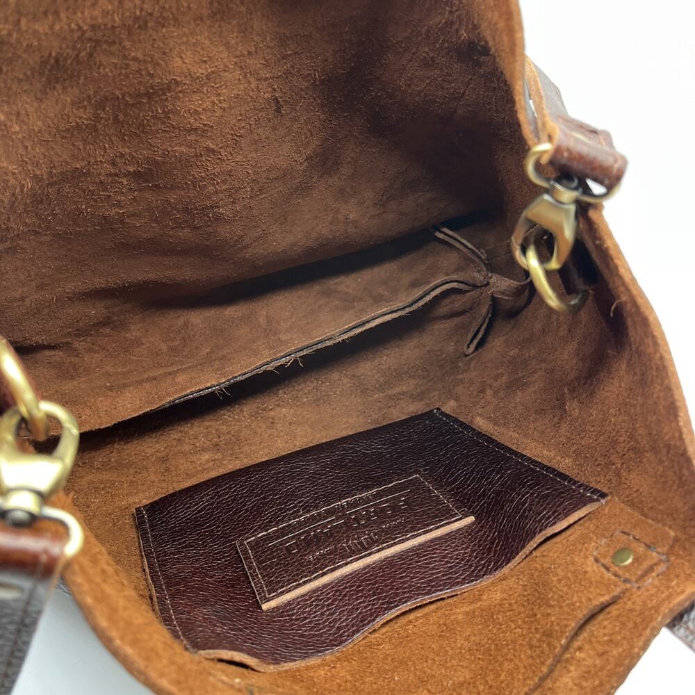 Portland Leather Goods Crossbody Medium Tote Bag Nutmeg Brown Pebble Leather - Picture 6 of 8
